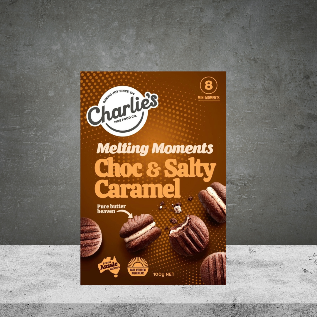 Charlie's Fine Foods Chocolate & Salty Caramel Melting Moments 100g