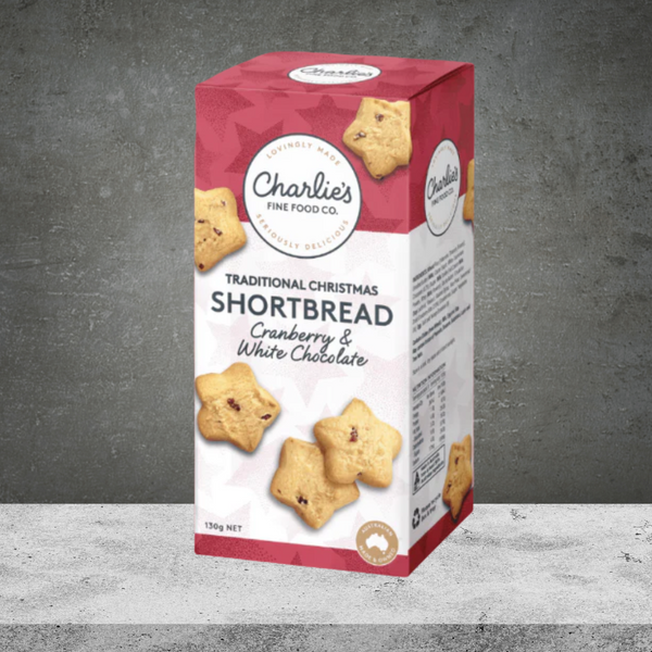 Charlie's Fine Foods Cranberry Shortbread Christmas 130g