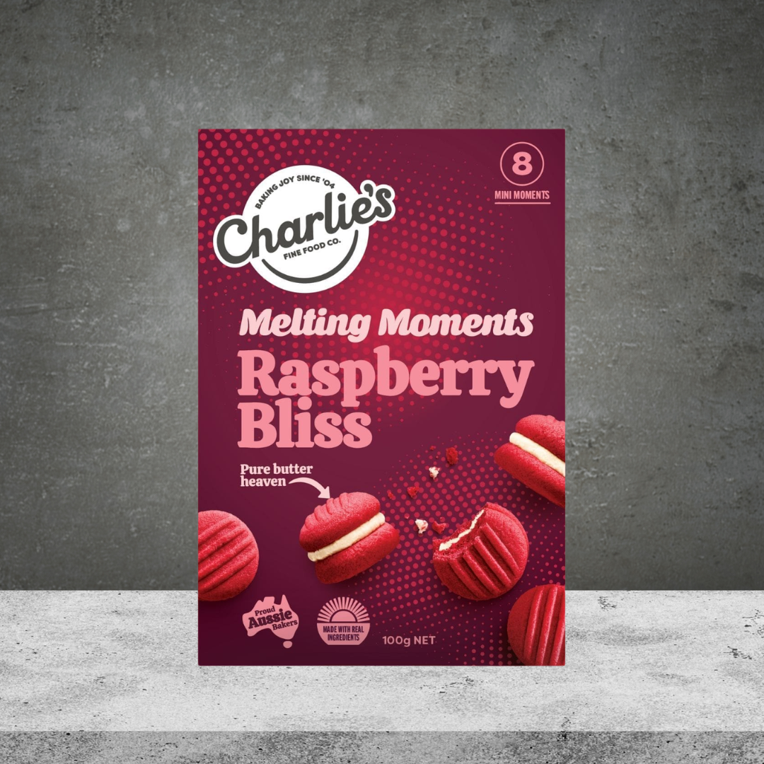 Charlie's Fine Foods Raspberry Bliss Mini Melting Moments 100g