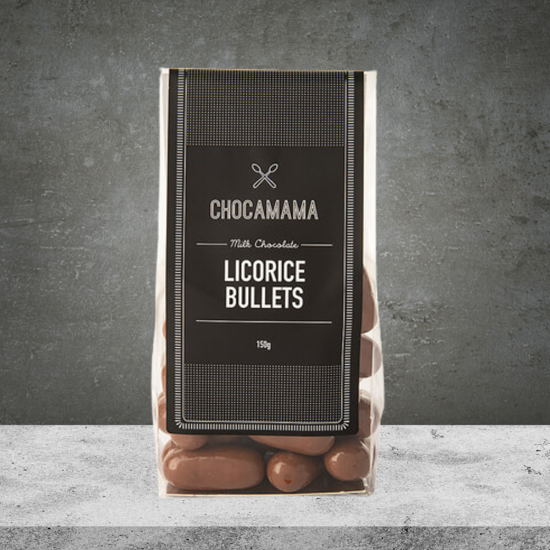 Chocamama Dark Chocolate Liquorice Bullets 125g