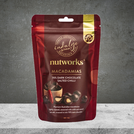 Nutworks Dark Chocolate Salted Chilli Macadamias 75g