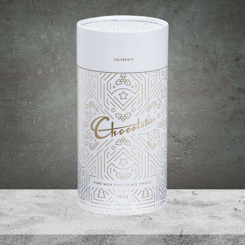 Chocolatier Pure Milk Chocolate Twists Canister 150g Xmas