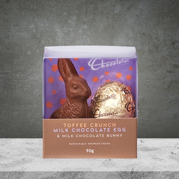 Chocolatier Toffee Crunch Milk Egg & Milk Bunny 90g