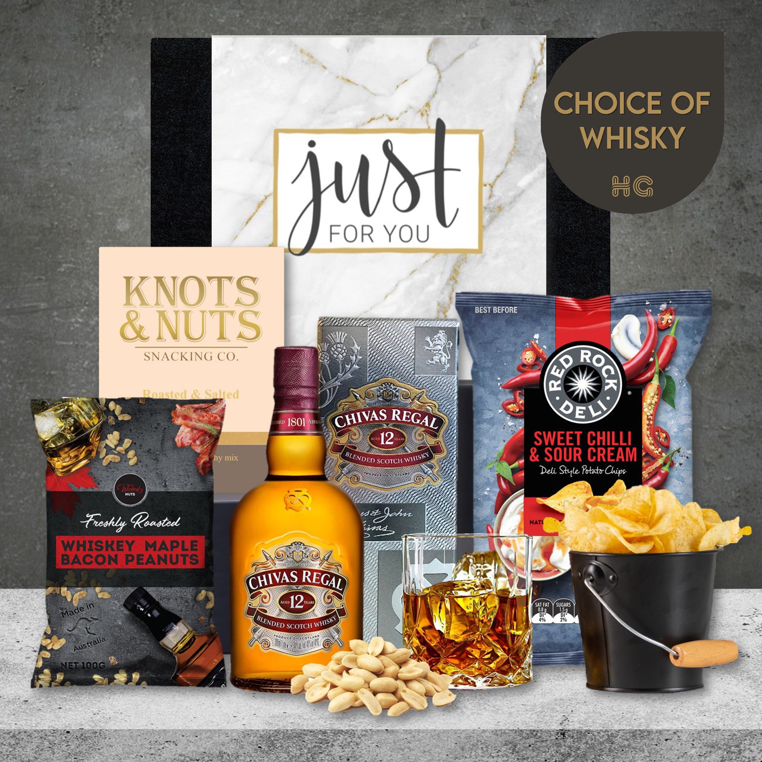 Christmas Whisky & Snack Hamper with Chivas Regal 700ml