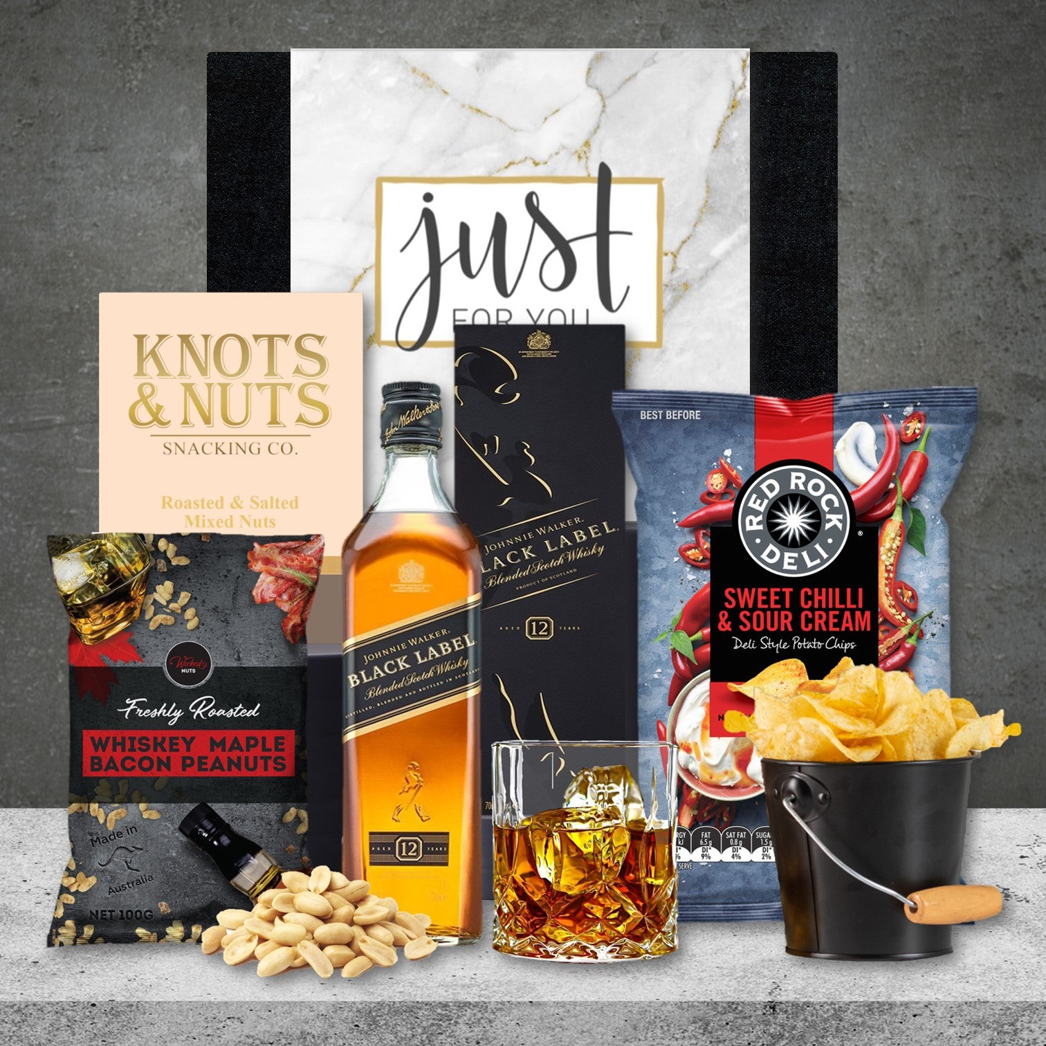 Christmas Whisky & Snack Hamper with Johnnie Walker Black 700ml 