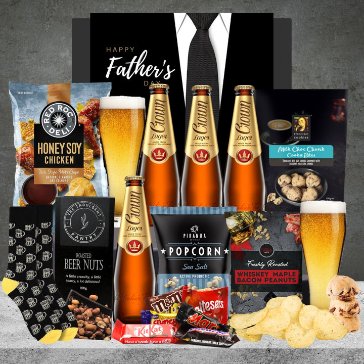 Dad's The Best Hamper with Crown four bottles
