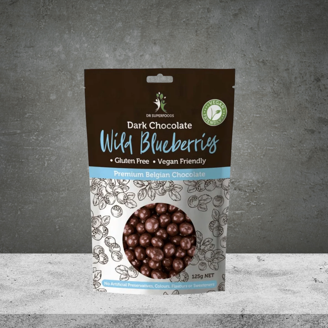 Dr Superfoods Organic Chocolate Coated Wild Blueberries 125g