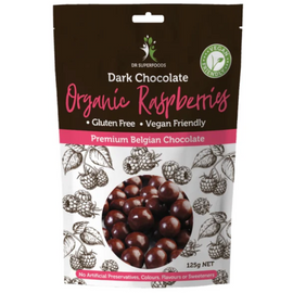 Dr Superfoods Organic Dark Chocolate Raspberries 125g