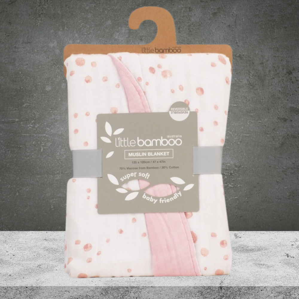 Little Bamboo Muslin Blanket - Dusty Pink