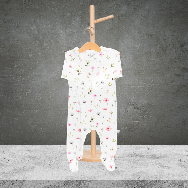 Emotion & Kids Fleur Zipped Organic Cotton Footed Outfit