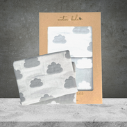 Emotion & Kids Grey Cloud Muslin Face Washers 2 Pack
