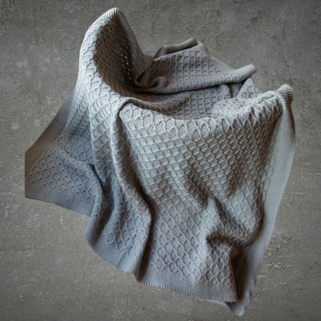Emotion & Kids Grey Lace Knit Bassinet Blanket