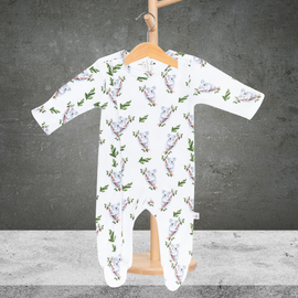 Emotion & Kids Koala Organic Cotton Zip Outfit With Feet 0-3