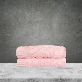 Emotion & Kids Pale Pink Lace Knit Bassinet Blanket