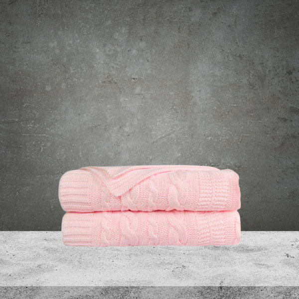 Emotion & Kids Pale Pink Lace Knit Bassinet Blanket