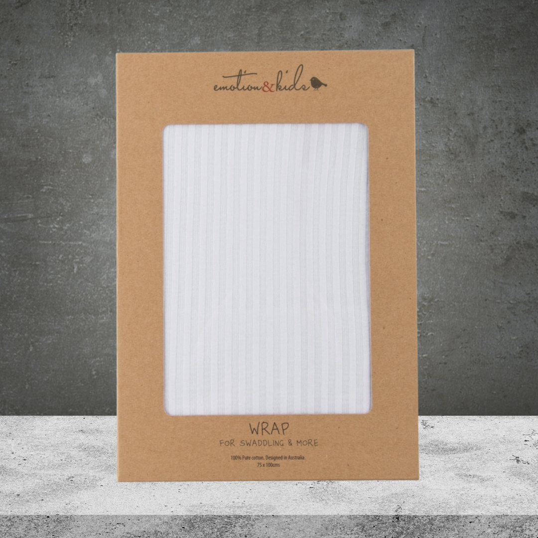 Emotion & Kids White Stripe Cotton Wrap