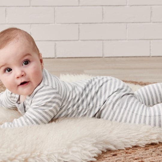 Emotion & Kids White Stripe Bodysuit 0-3 Months