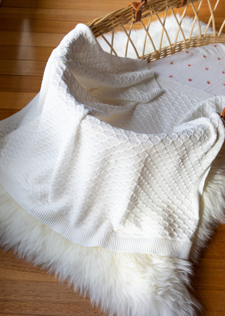 Emotion & Kids Cream Lace Knit Bassinet Blanket