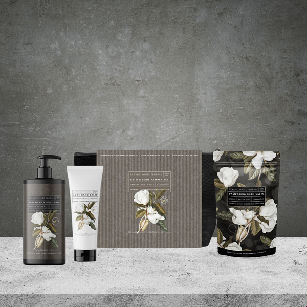 Empire Australia Classic White Floral Bath And Body Pamper Set