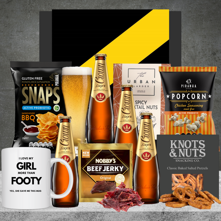 Footy Crown Beer Gift Richmond Tigers