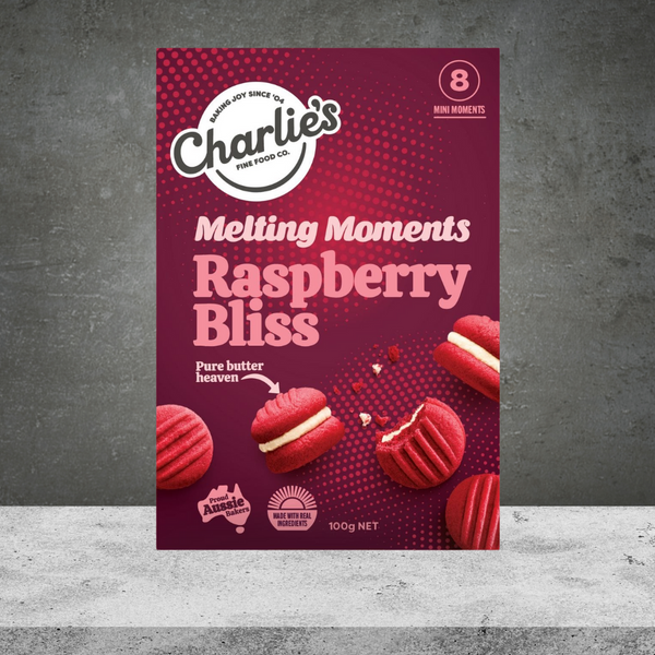 Charlie’s Fine Foods Raspberry Bliss Mini Melting Moments 100g