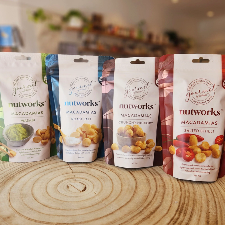 Gourmet Nutworks Macadamias 75g 4 packs