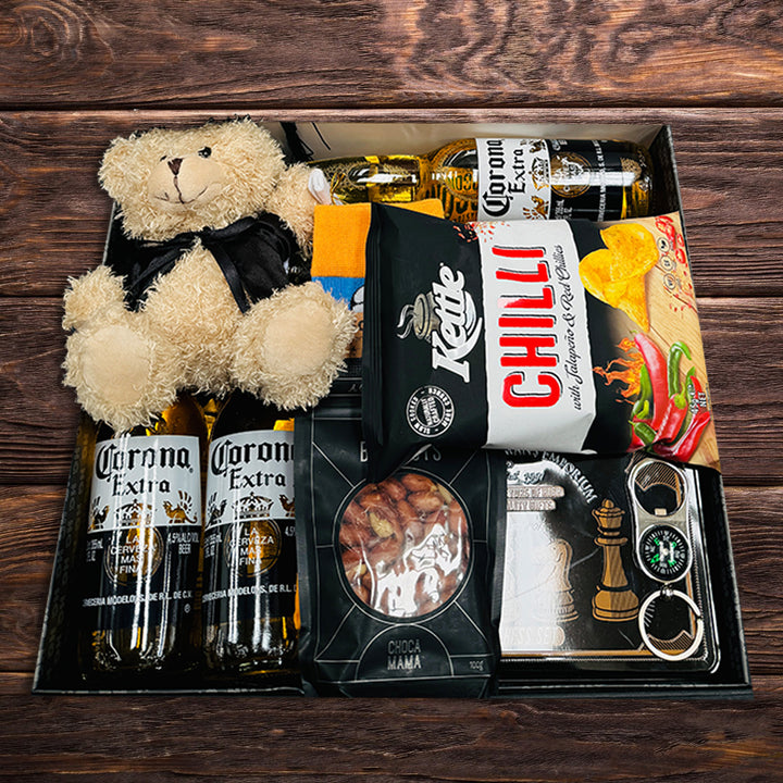 Graduation Beer Hamper with corona beer hamper and graduation teddy