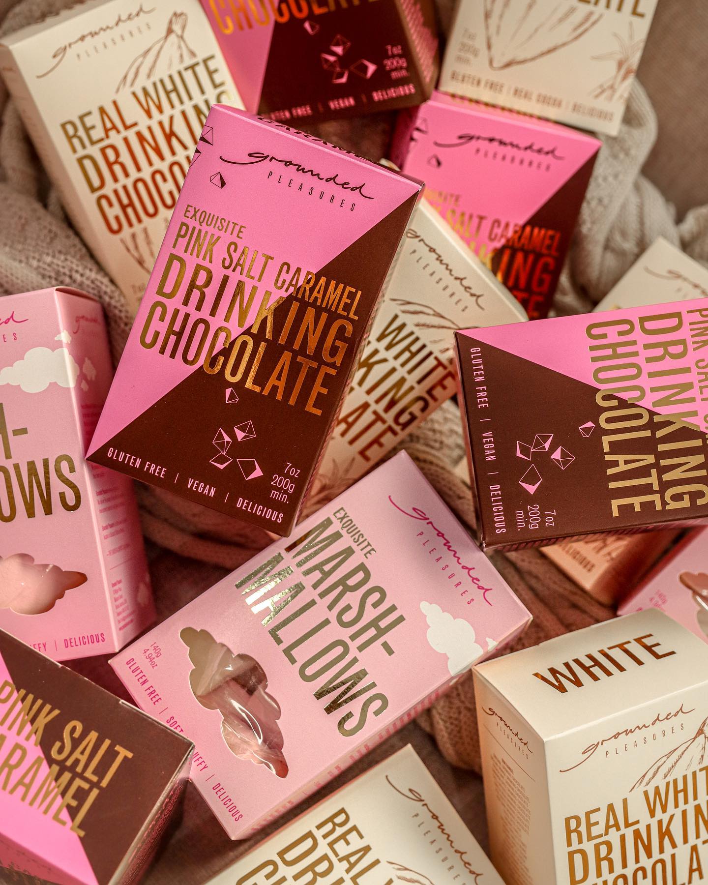 Grounded Pleasures Pink Salt Caramel Drinking Chocolate 50g