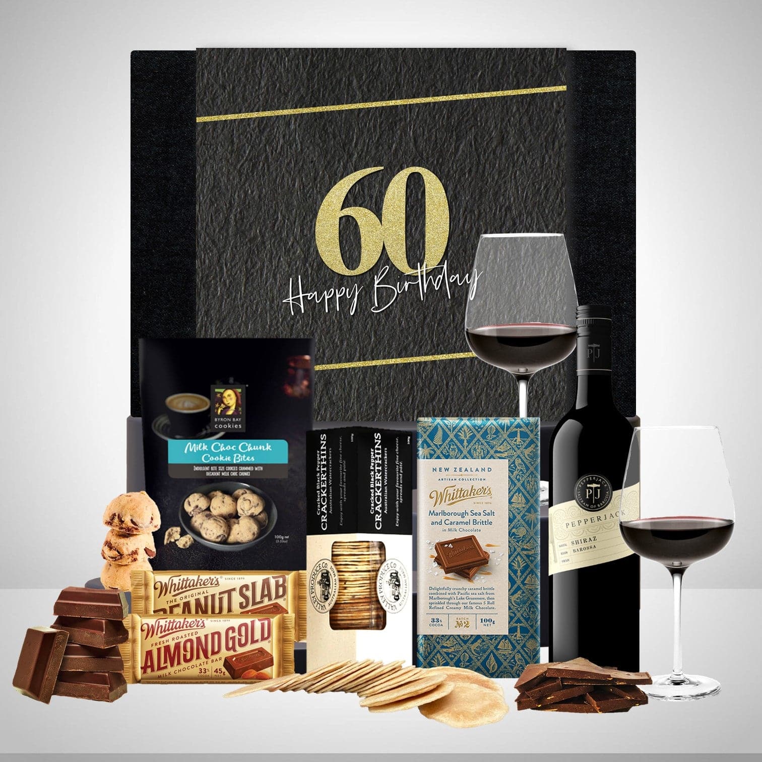 Happy 60th Chocolate, Crackers & Red