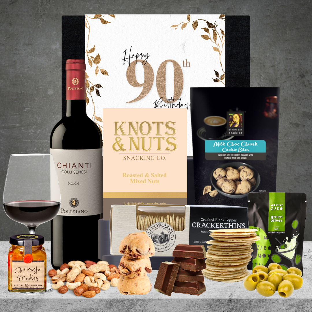Happy 90th Birthday Italian Wine Hamper For Him