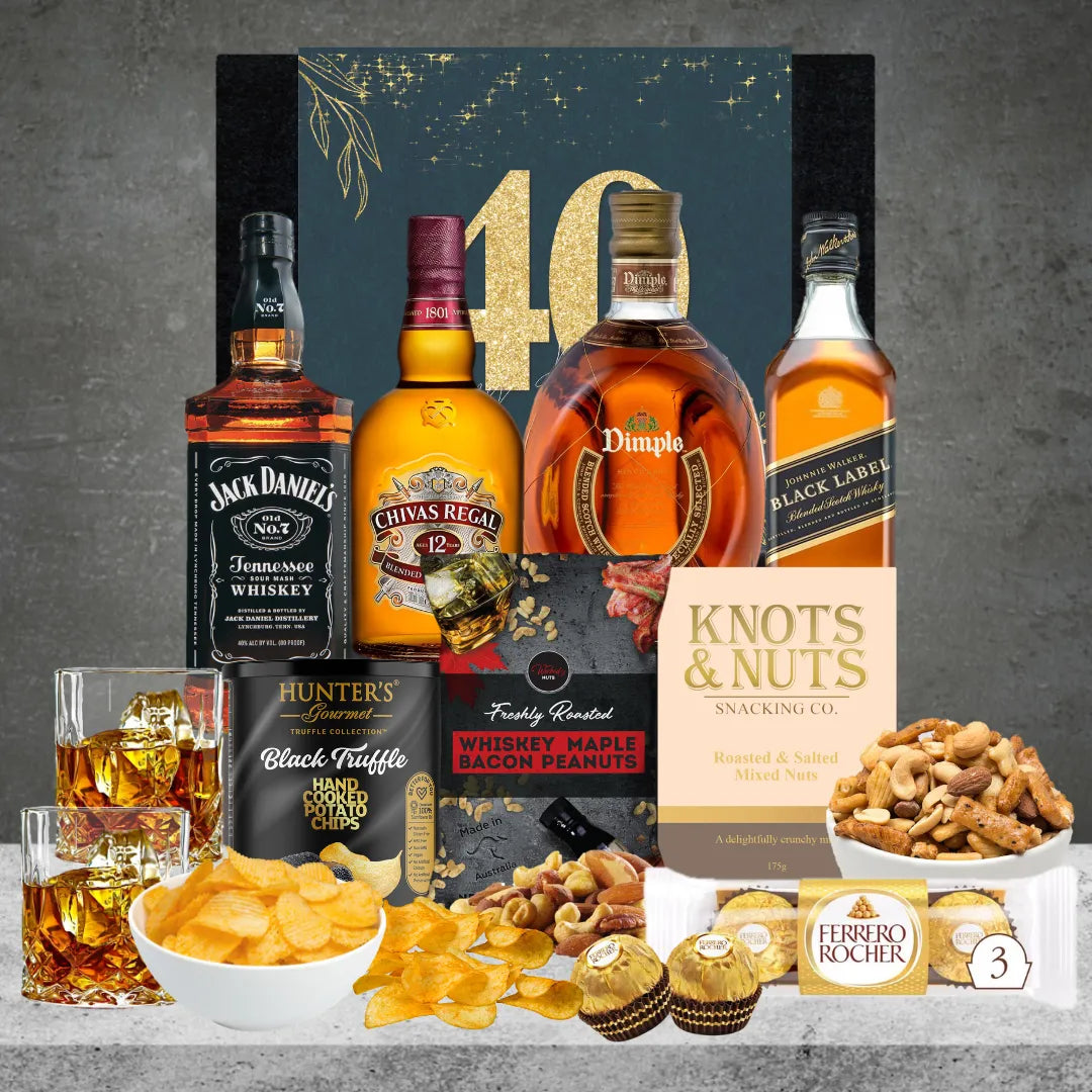 Happy 40th Birthday Whiskey Hamper For Him