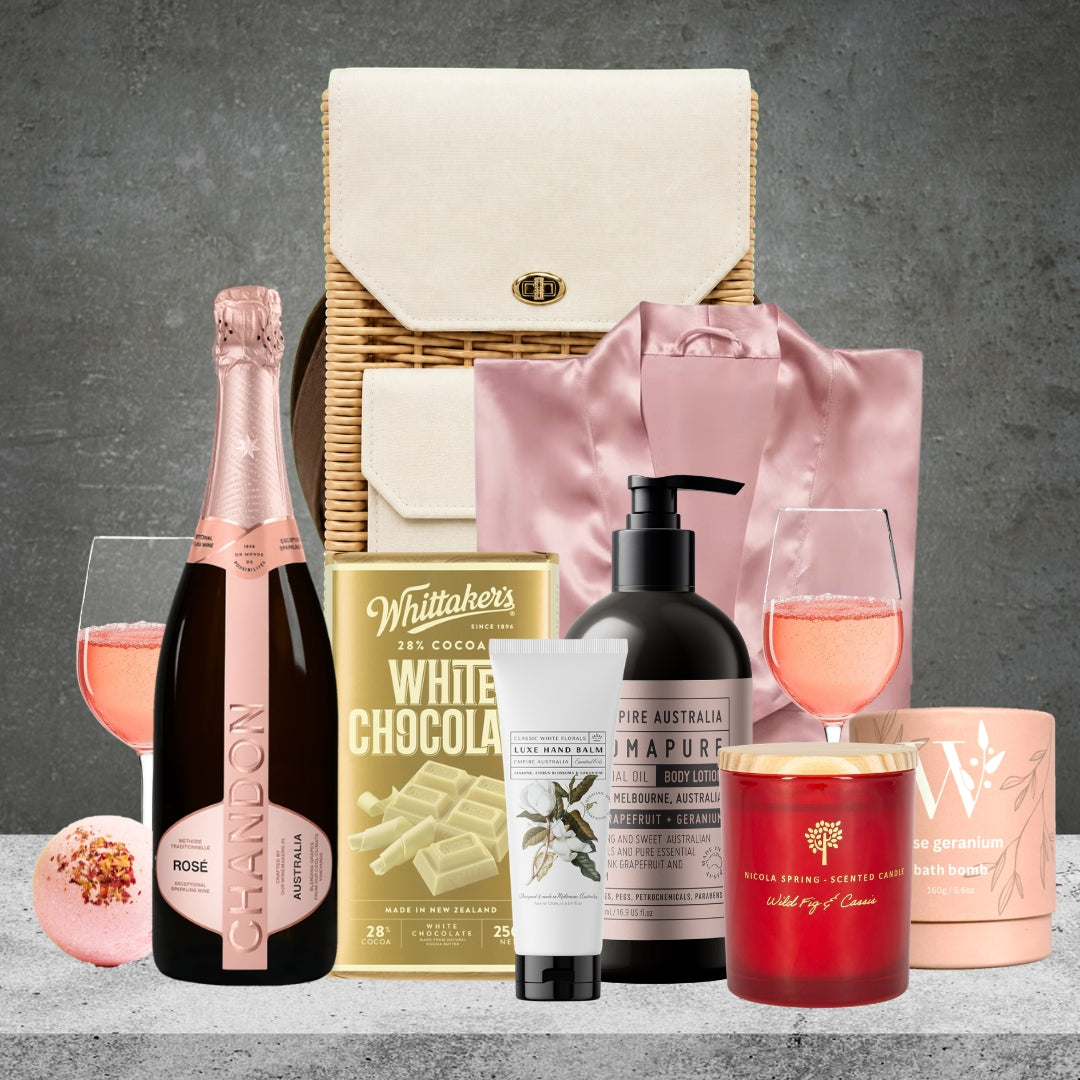 Chandon Rosé Pamper Hamper Basket