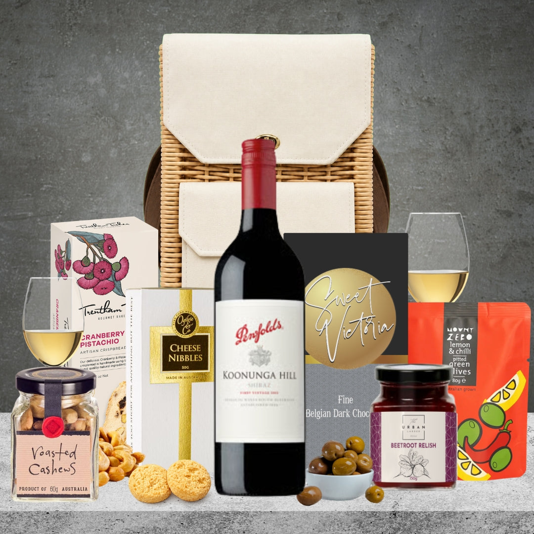 Red Wine & Nibbles Hamper Basket