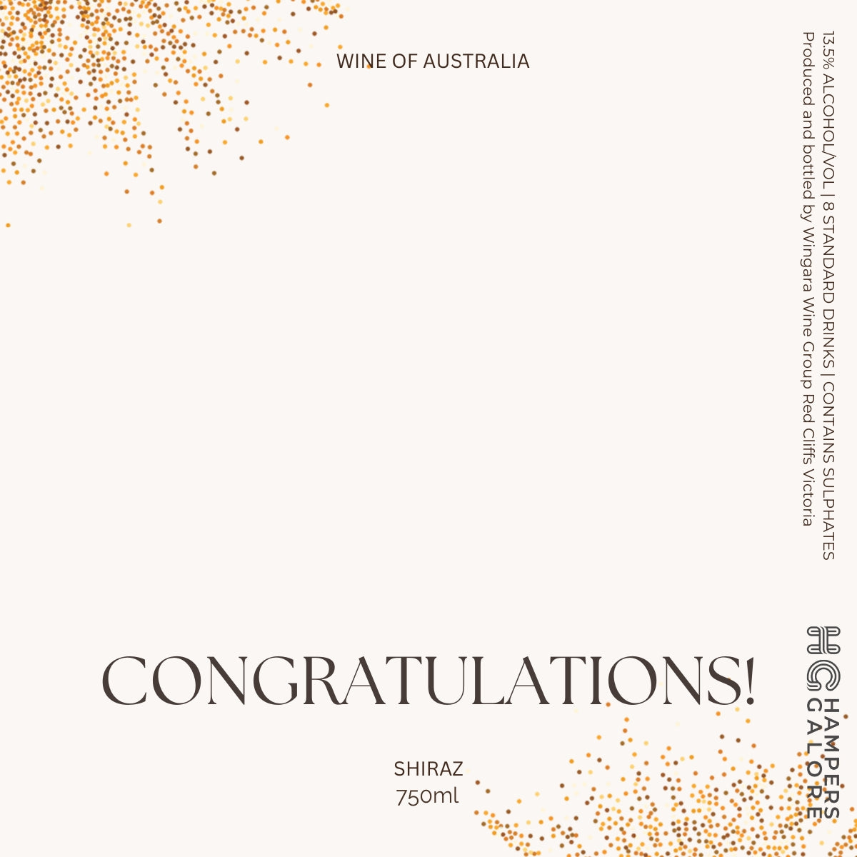 Congratulations Shiraz Wine Label