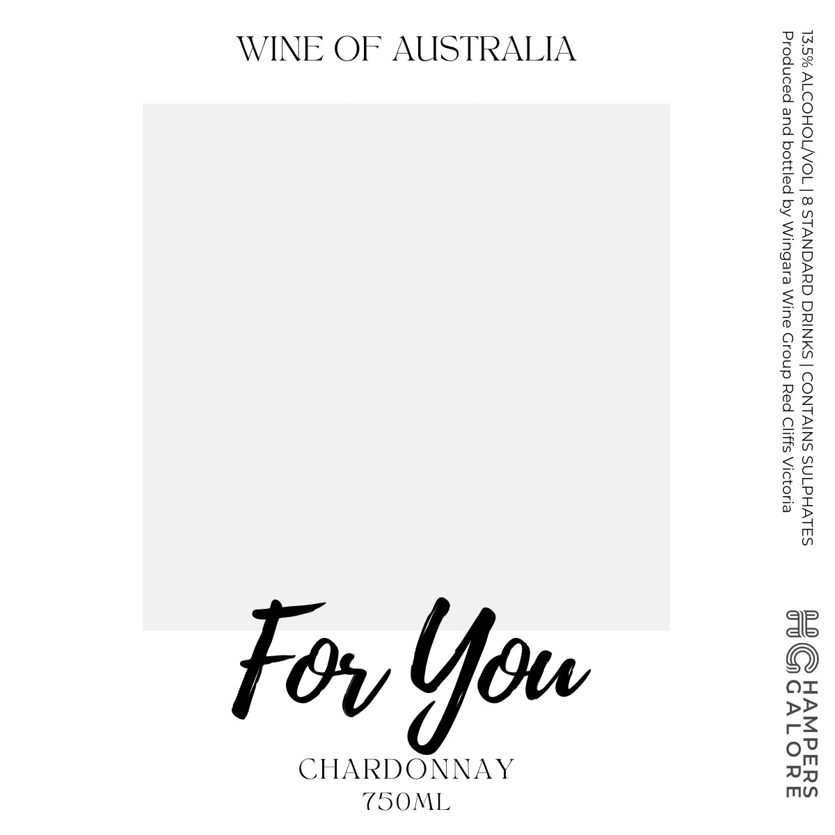 For You Chardonnay Wine Label