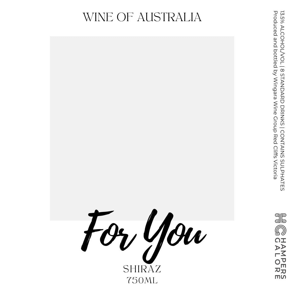 For You Shiraz Wine Label