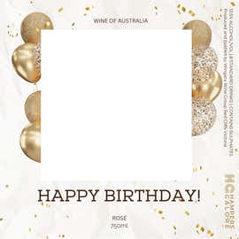 Happy Birthday Rose Wine Label