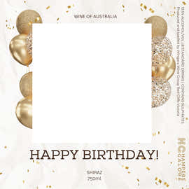 Happy Birthday Shiraz Wine Label