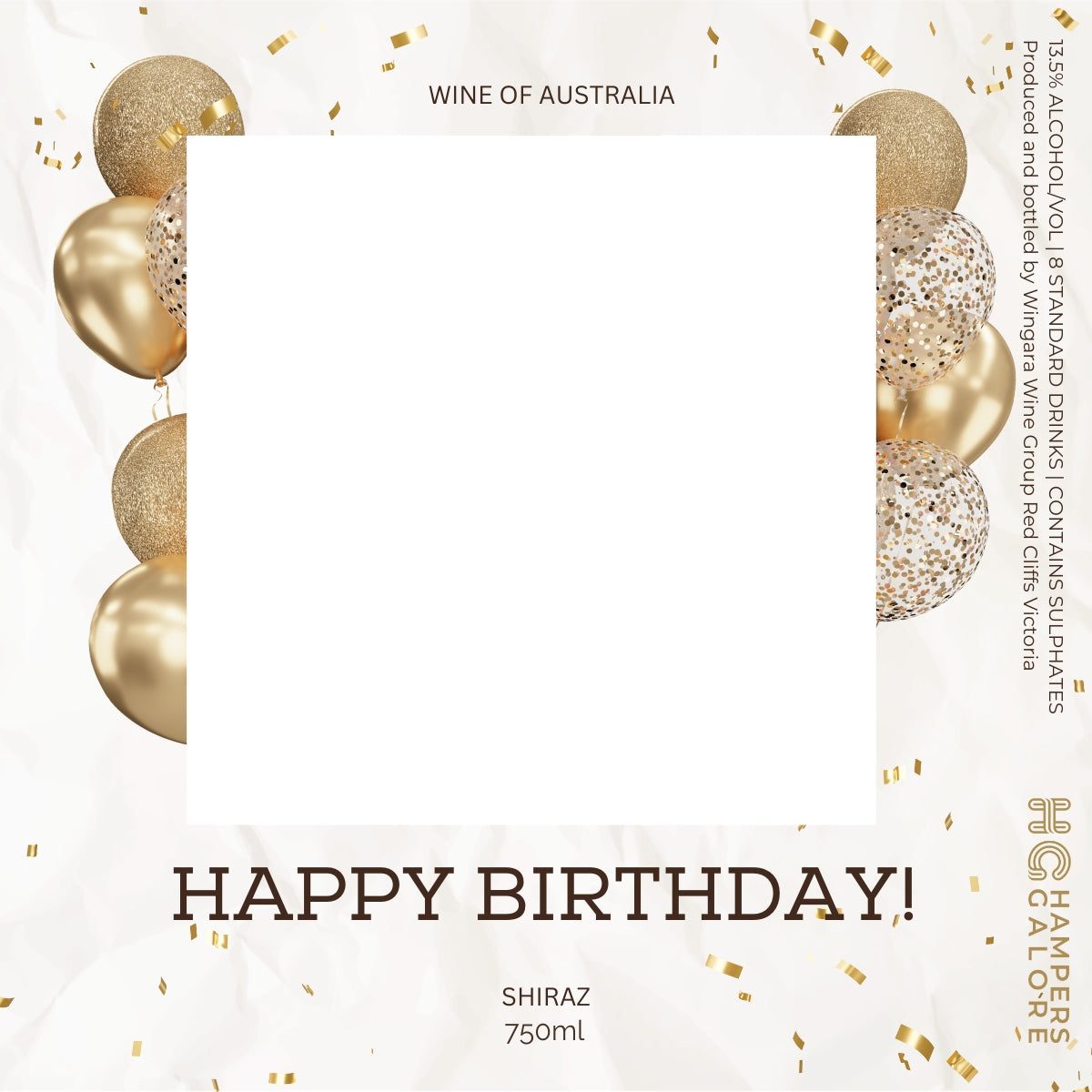 Happy Birthday Shiraz Wine Label
