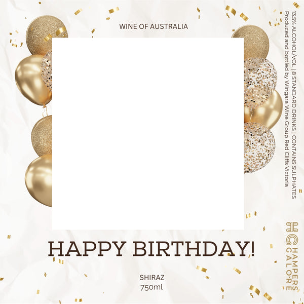 Happy Birthday Shiraz Wine Label