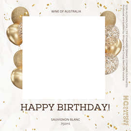 Happy Birthday Sauvignon Wine Label