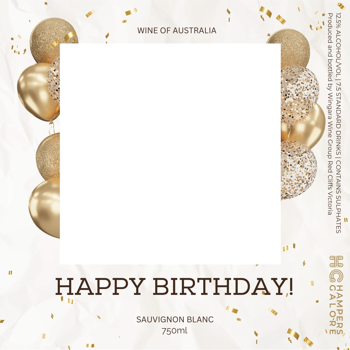 Happy Birthday Sauvignon Wine Label