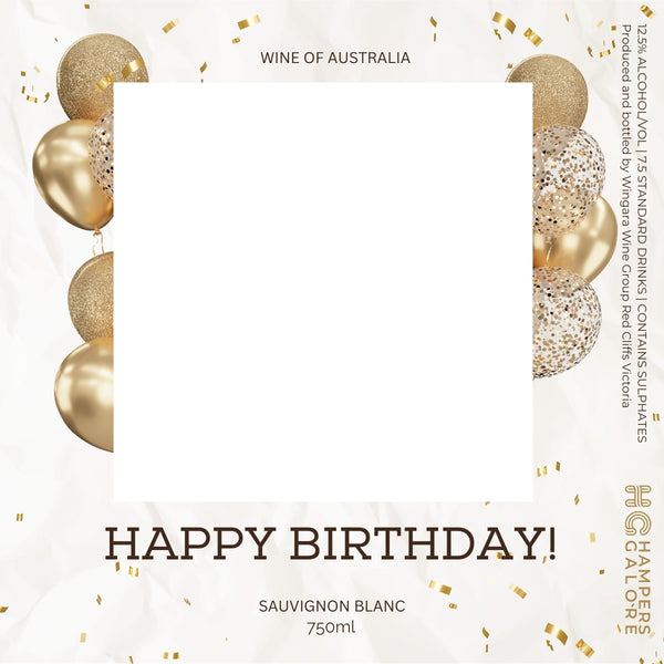 Happy Birthday Sauvignon Wine Label