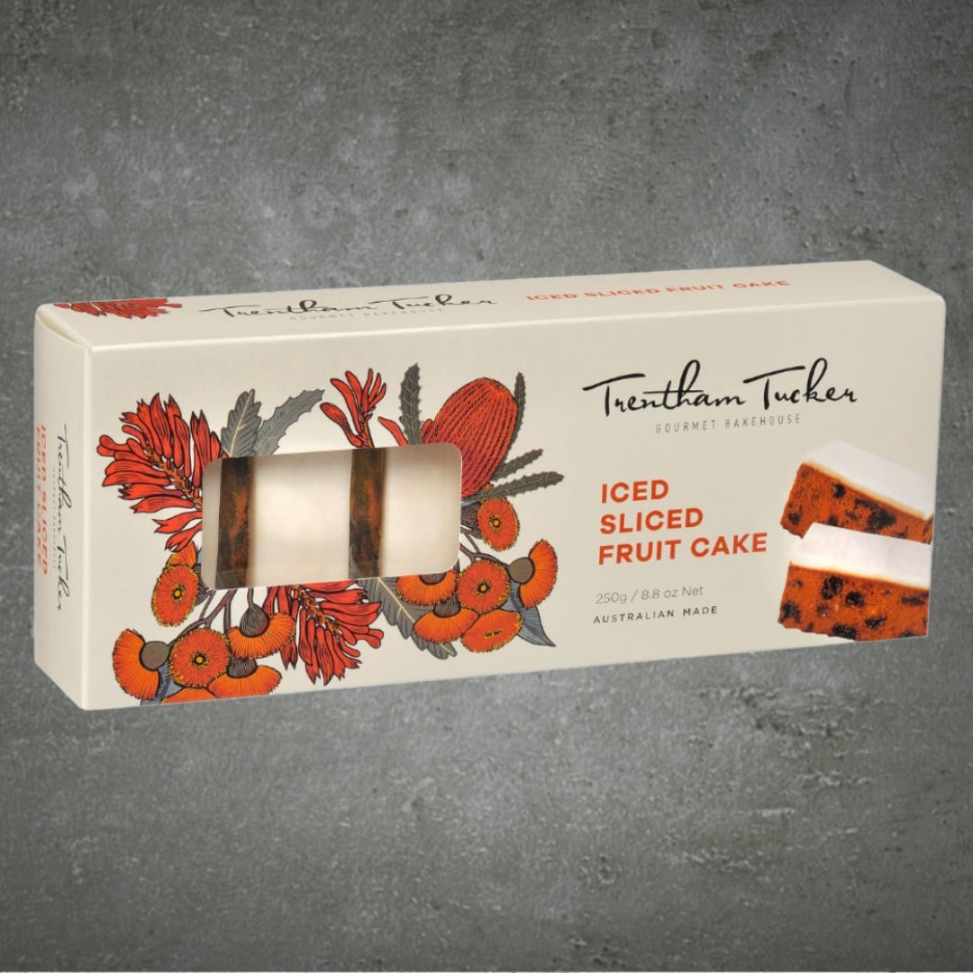 TRENTHAM TUCKER ICED FRUIT CAKE SLICES 250G