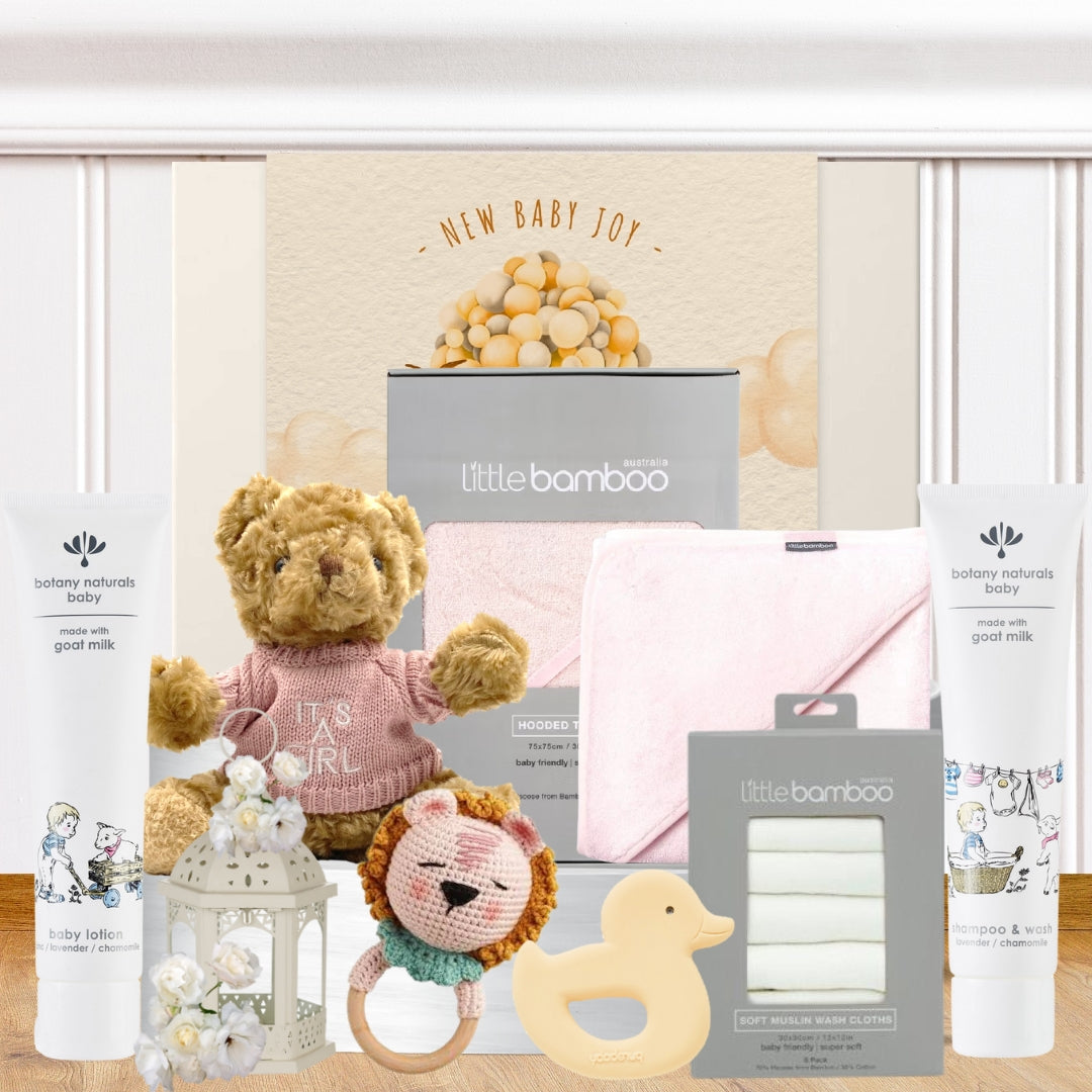 Newborn Baby Girl Bathtime Hamper