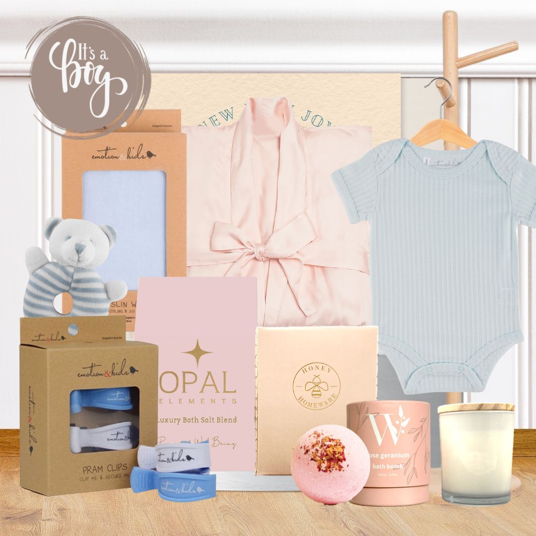 New Born Hamper for Mum & Baby Boy | Hampers Galore