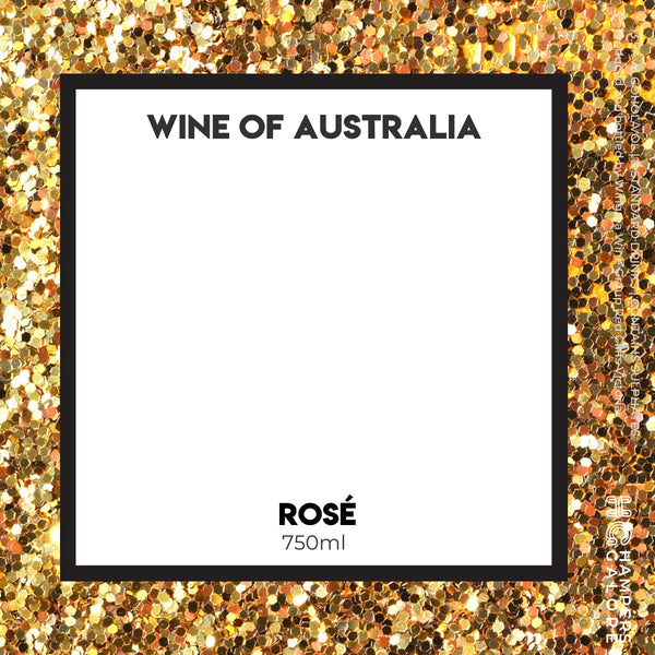 Gold Sparkle Rose Wine Label
