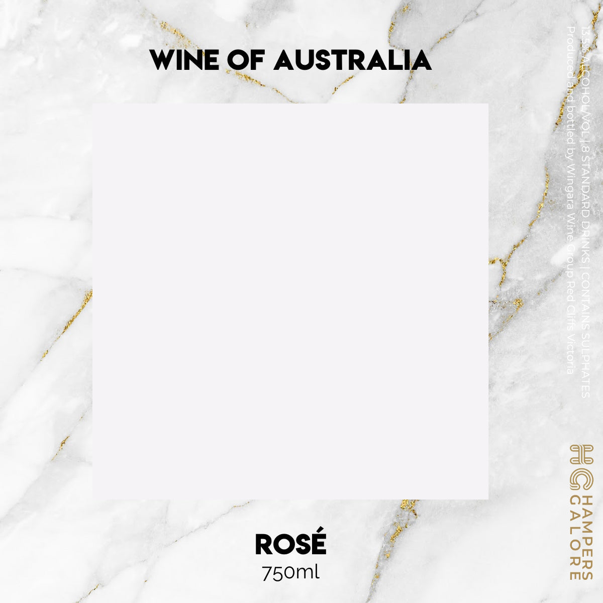 White Marble Rose Wine Label