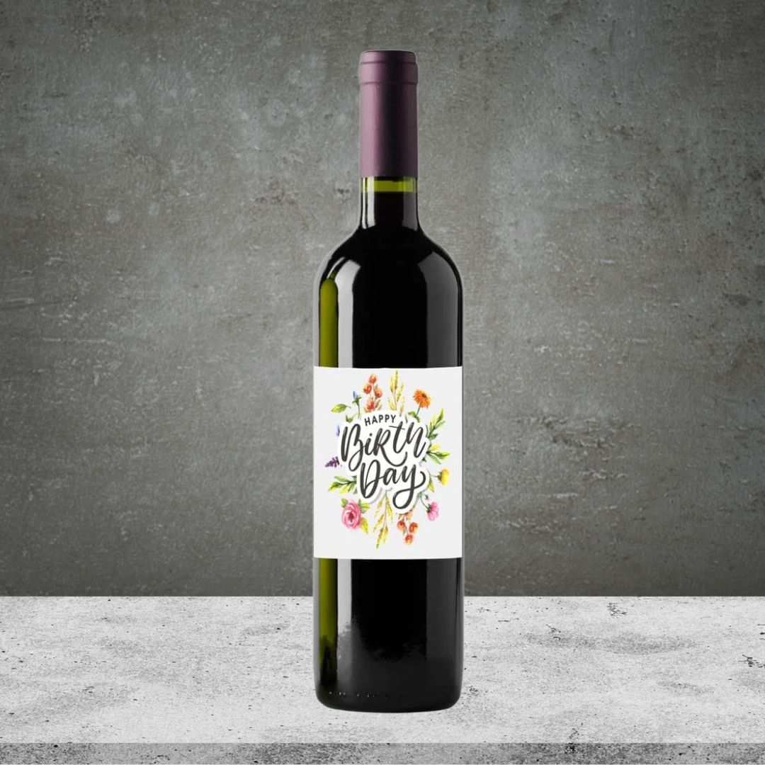 Happy Birthday Flowers Shiraz 750ml
