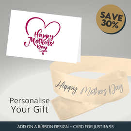 Happy Mothers Day  Ribbon Gold & Silver